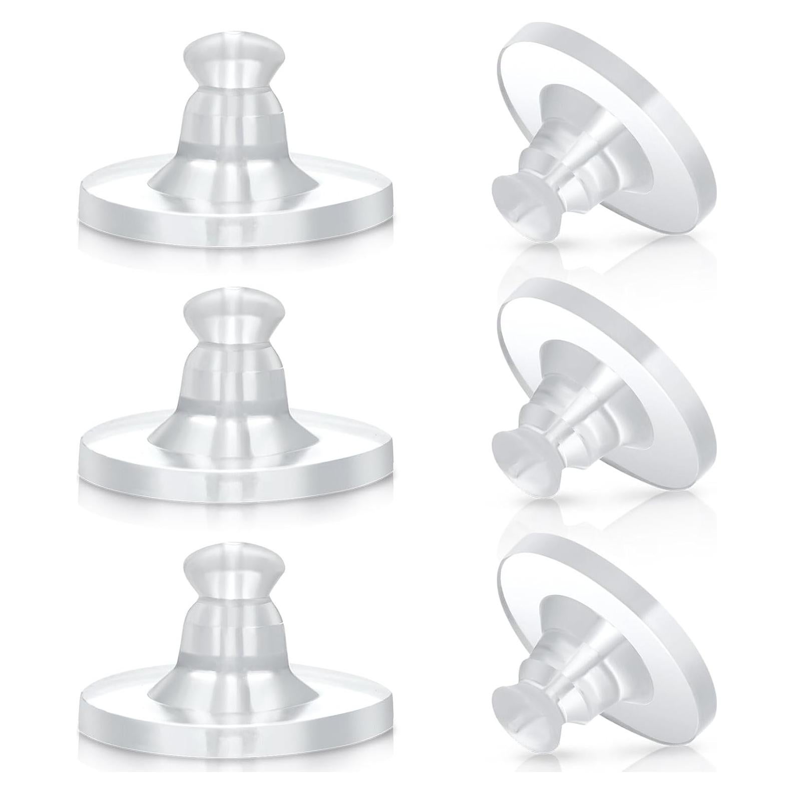 Earring Backs Rubber,100 PCS Soft Clear Earring Backs for Studs,Hypoallergenic Silicone Earrings Backs Replacement Safety Back Stoppers