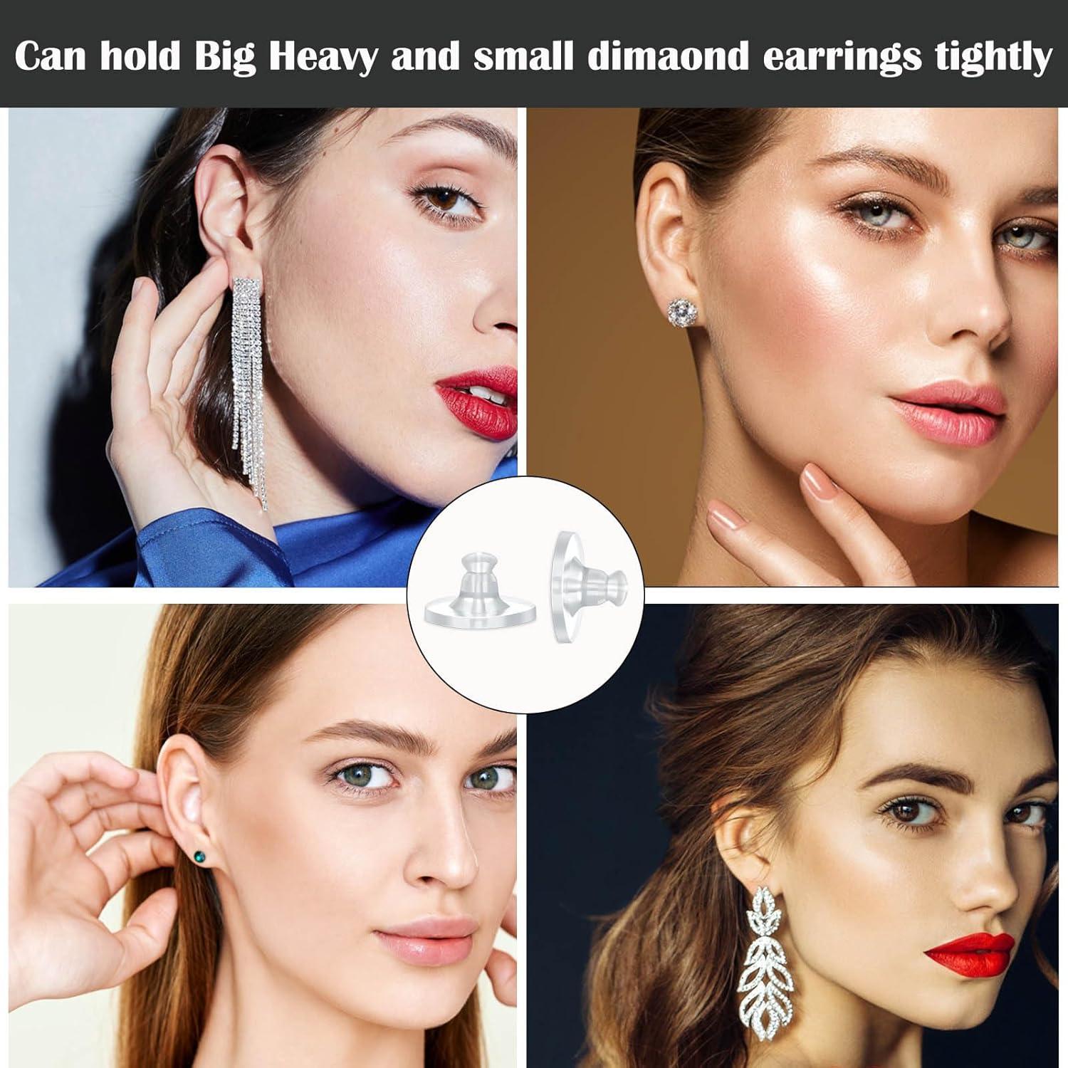 Earring Backs Rubber,100 PCS Soft Clear Earring Backs for Studs,Hypoallergenic Silicone Earrings Backs Replacement Safety Back Stoppers