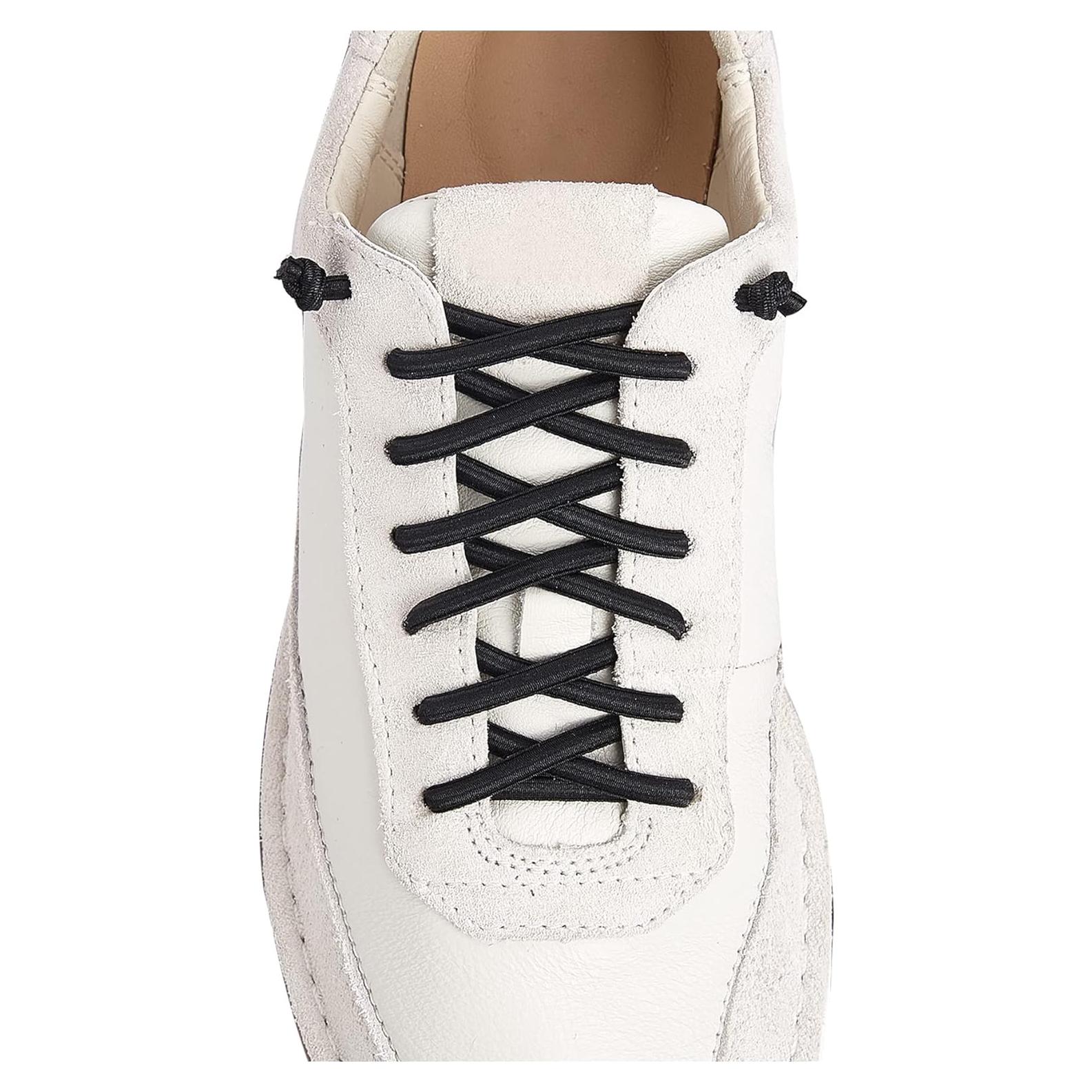 Cordones Elásticos Sin Nudos 80 cm Negros para Zapatillas