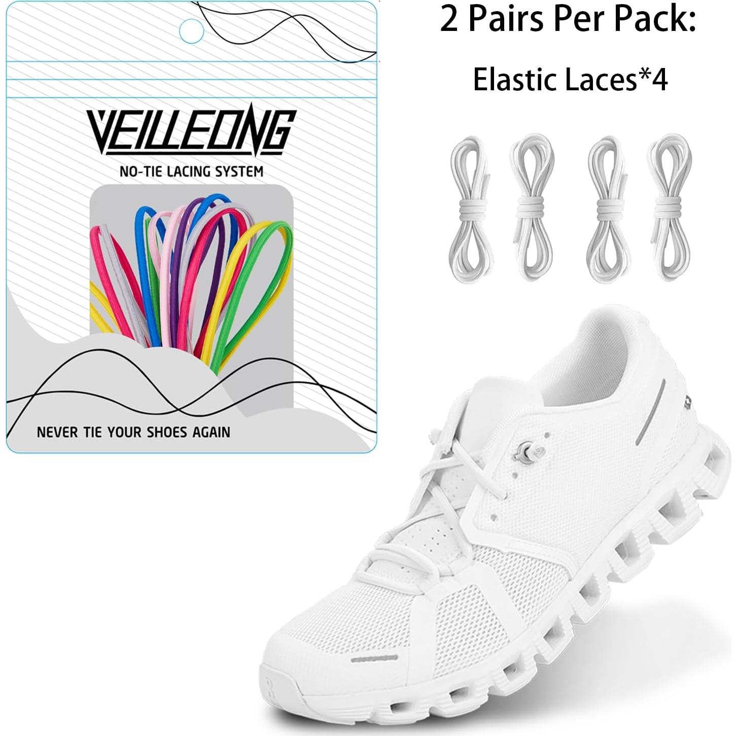 Cordones Elásticos Sin Nudos 80 cm Negros para Zapatillas