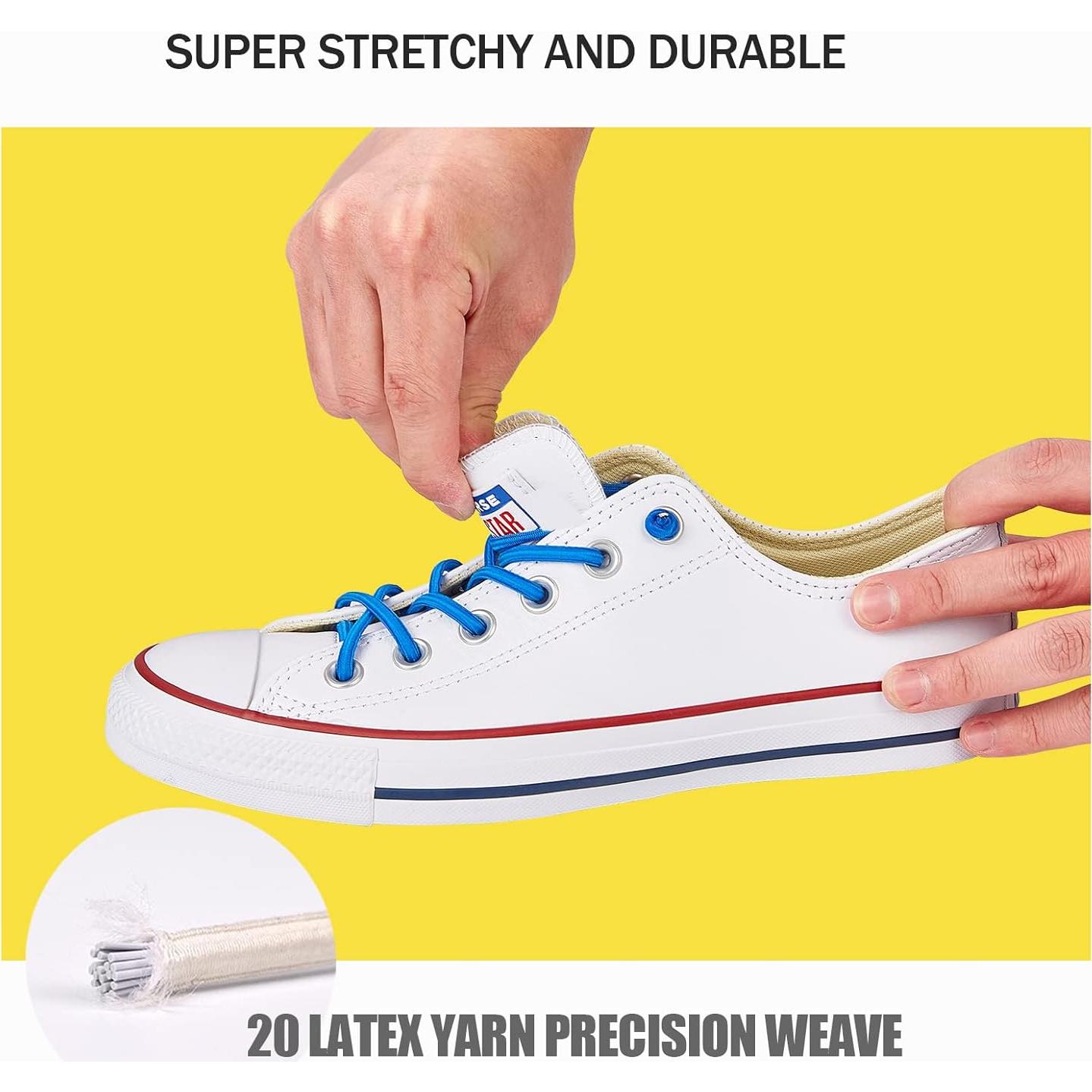 Cordones Elásticos Sin Nudos 80 cm Negros para Zapatillas