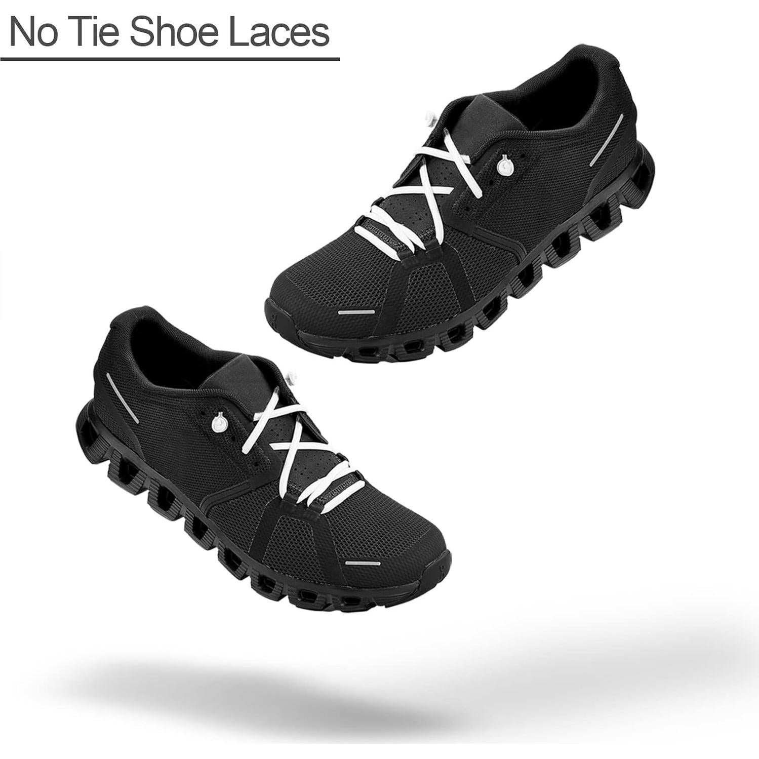 Cordones Elásticos Sin Nudos 80 cm Negros para Zapatillas