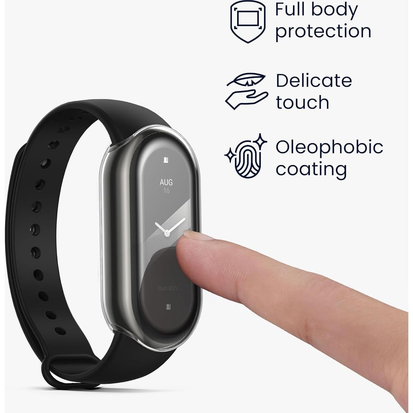 Funda Silicona TPU KW-Mobile para Xiaomi Mi Band 8 - Transparente/Oro