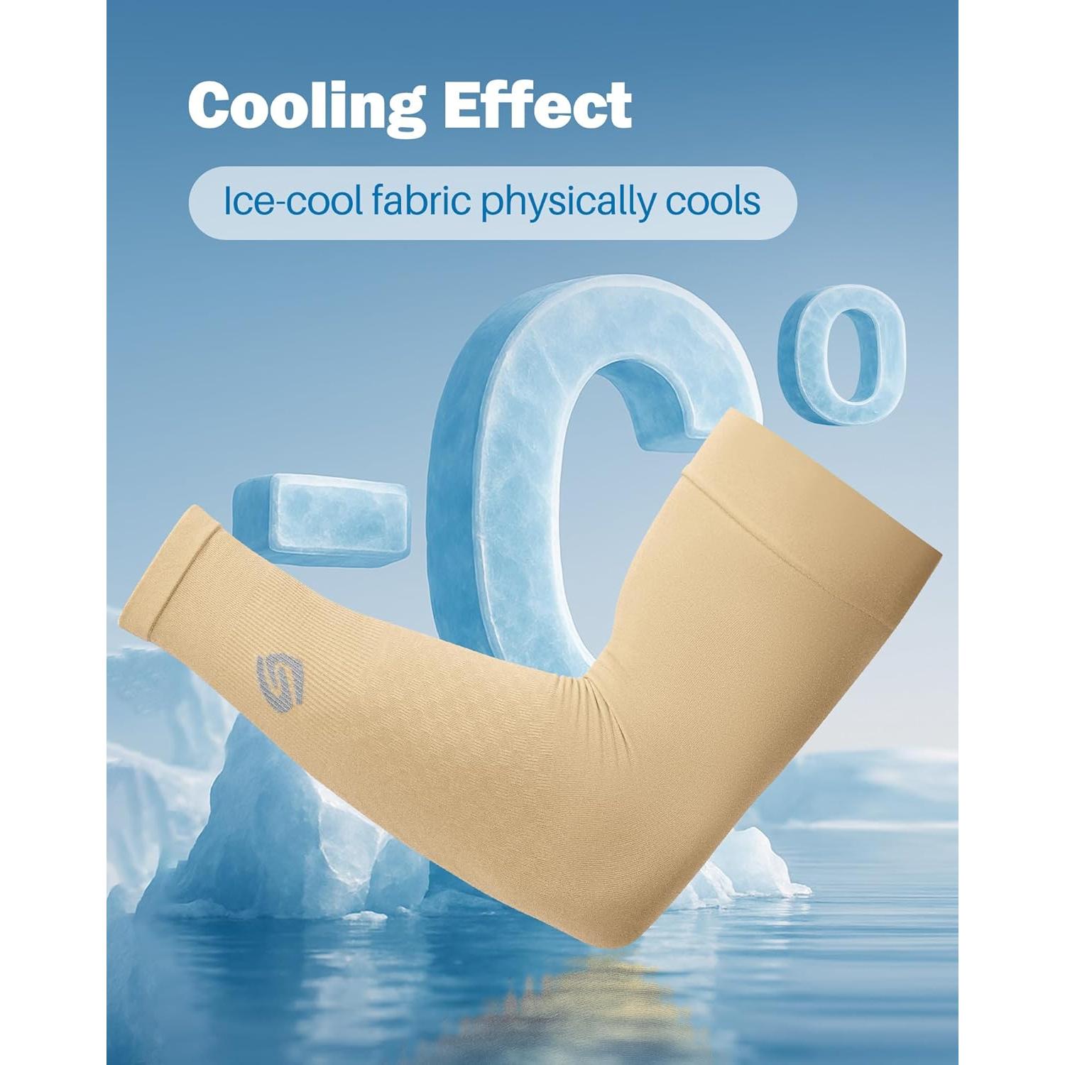 Mangas de Protección UV Shinymod para Hombres y Mujeres Beige