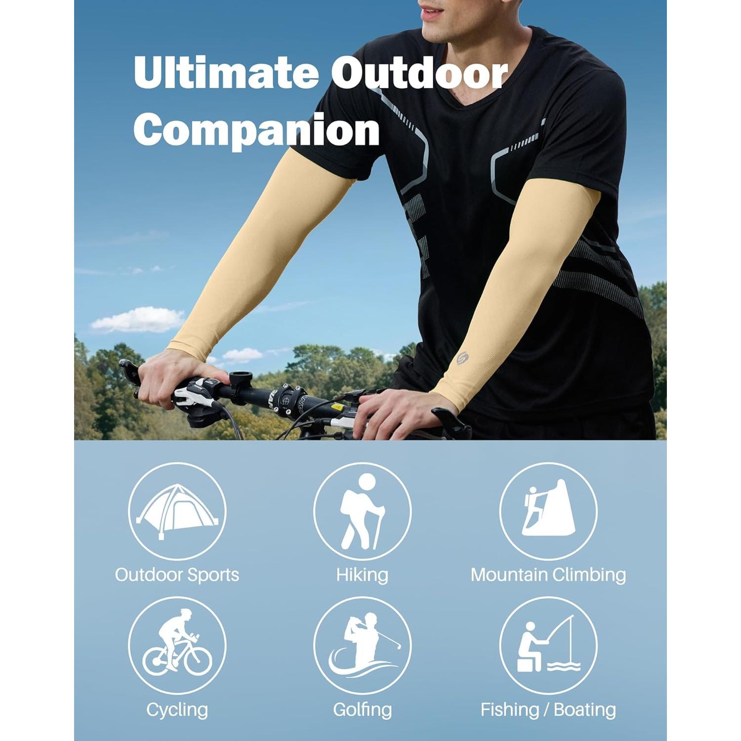 Mangas de Protección UV Shinymod para Hombres y Mujeres Beige