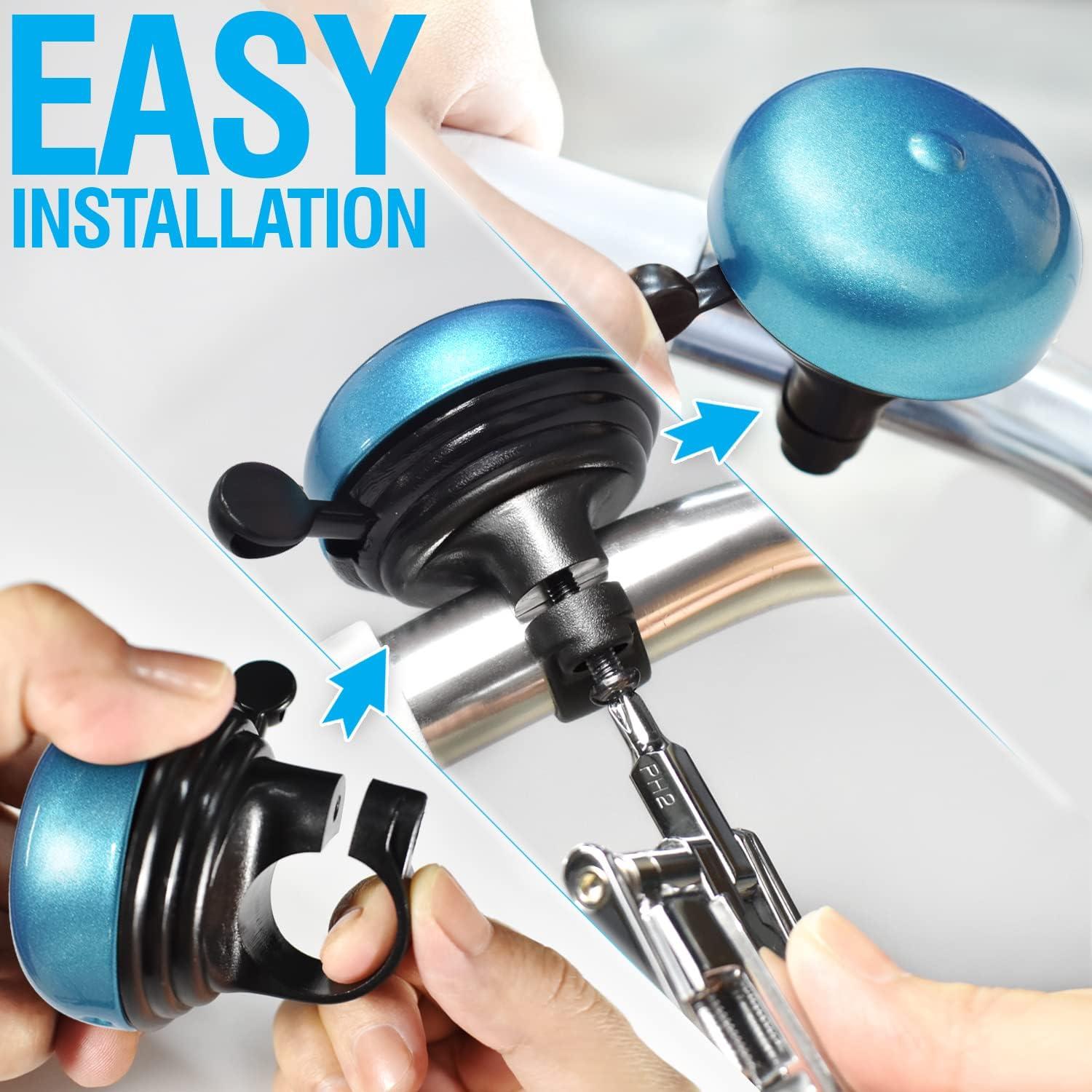 Campana de Bicicleta MARQUE Clásico Azul - Sonido Fuerte y Claro