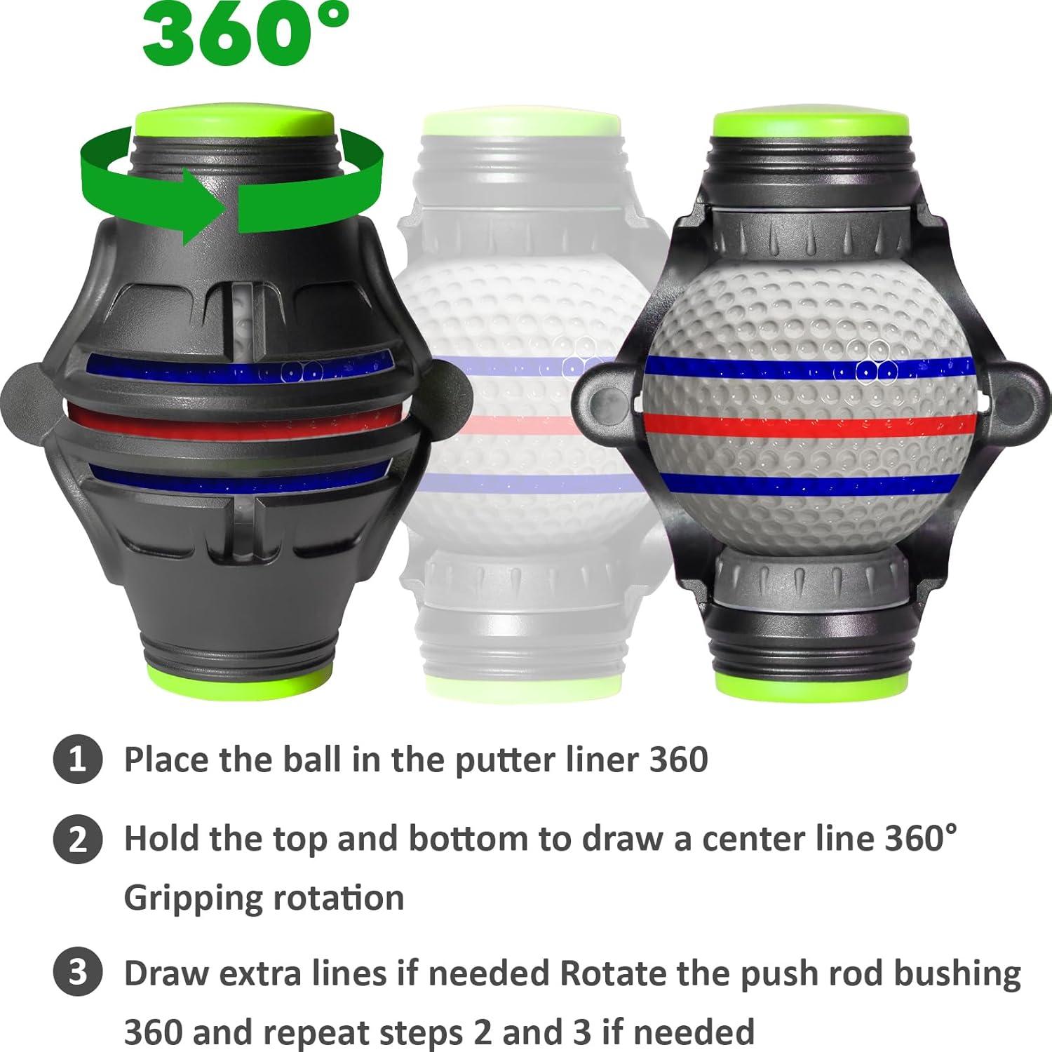 Marcador de Pelotas de Golf OlibaDu HXQ-0892 Triple 360°