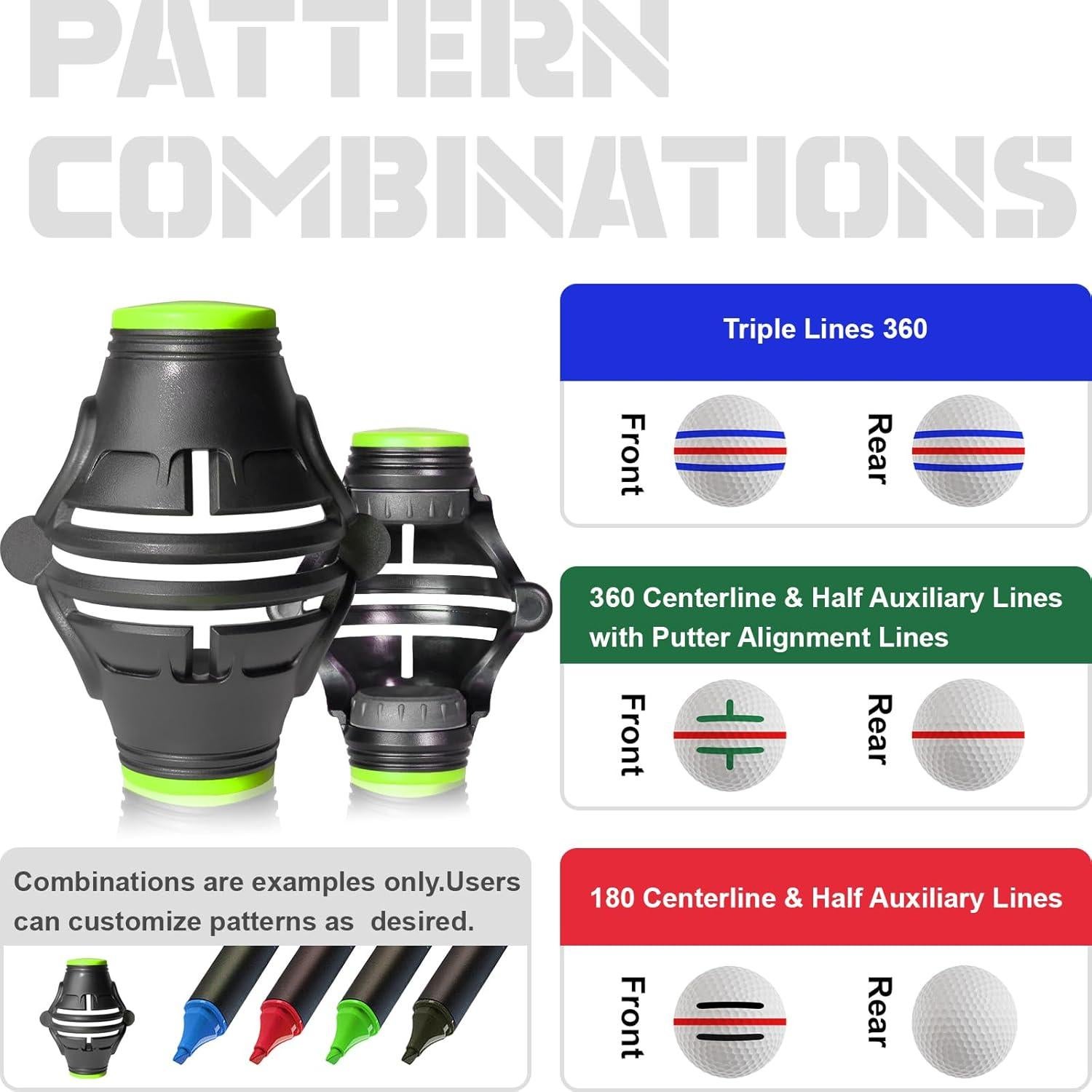 Marcador de Pelotas de Golf OlibaDu HXQ-0892 Triple 360°