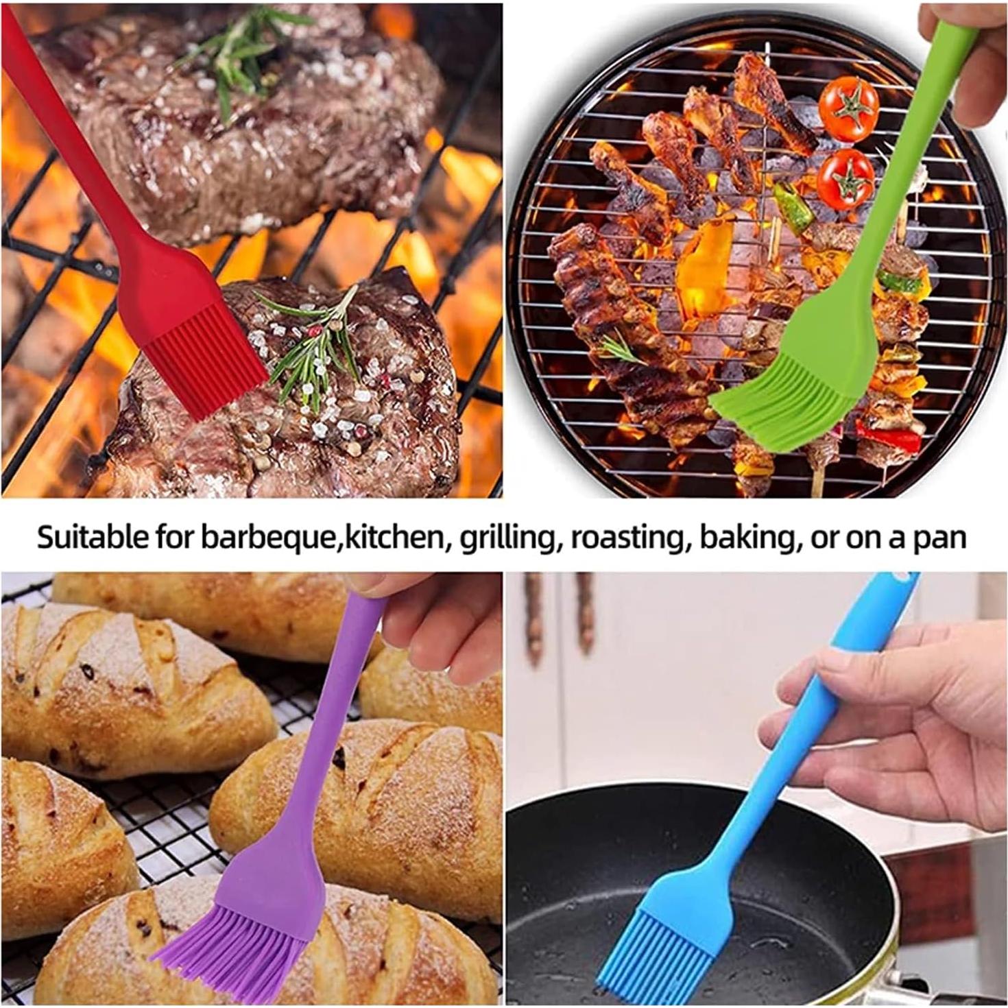 Juego de Brochas de Silicona Febarula 2-Pack Resistente al Calor