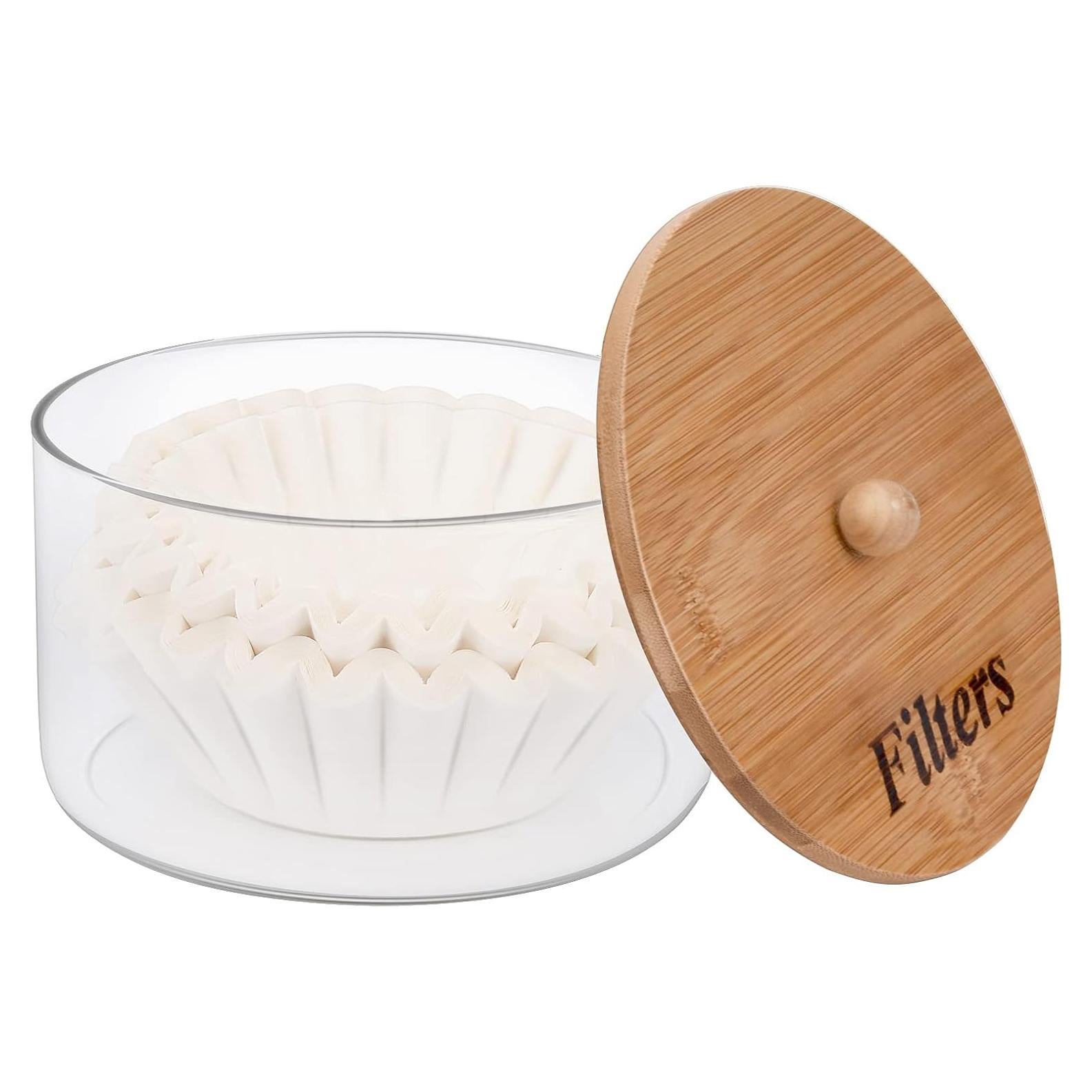 Soporte para Filtros de Café de Vidrio con Tapa - 16 cm