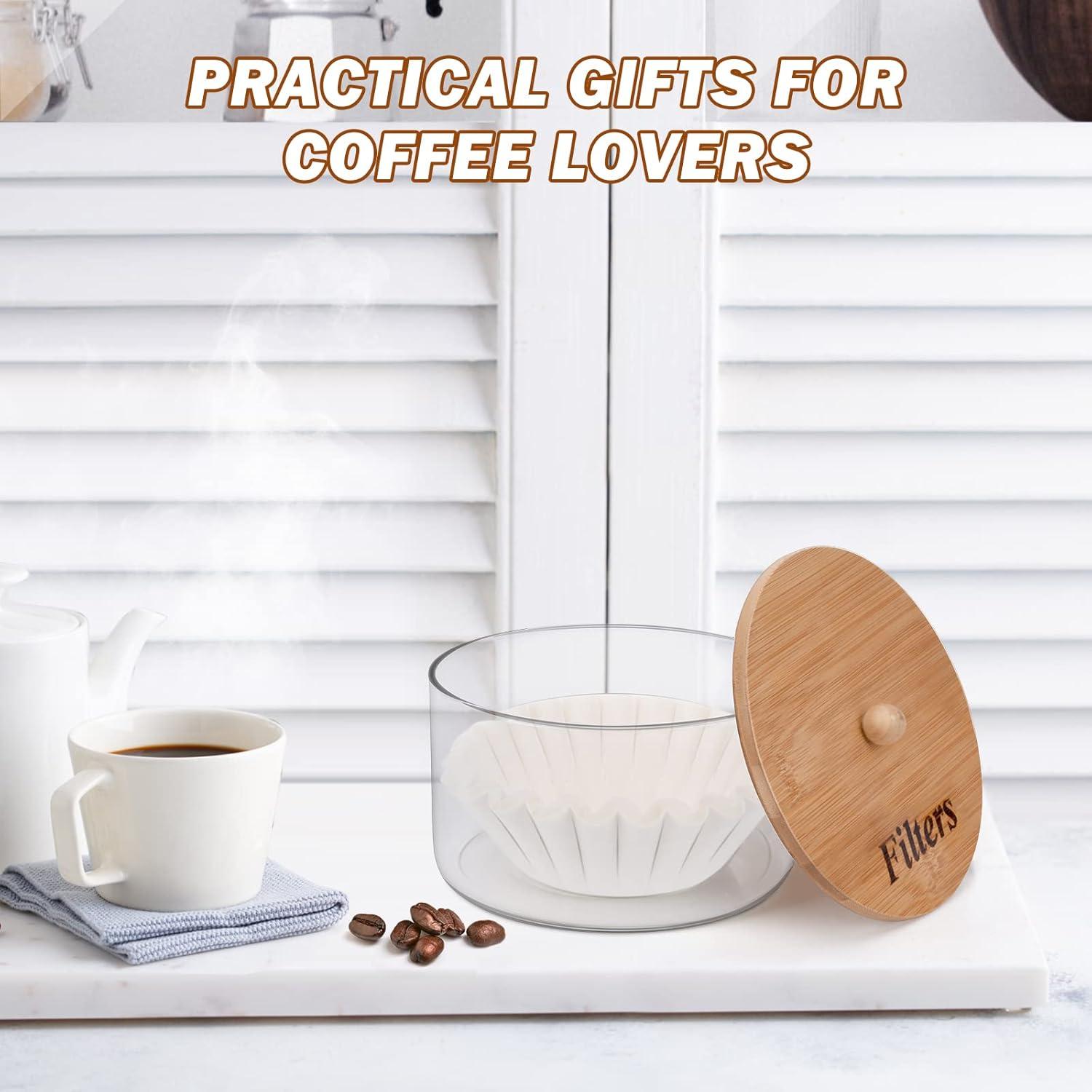 Soporte para Filtros de Café de Vidrio con Tapa - 16 cm