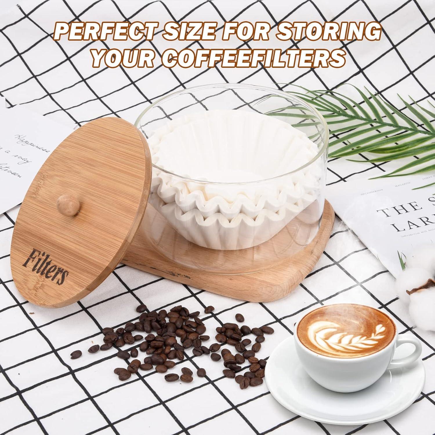 Soporte para Filtros de Café de Vidrio con Tapa - 16 cm