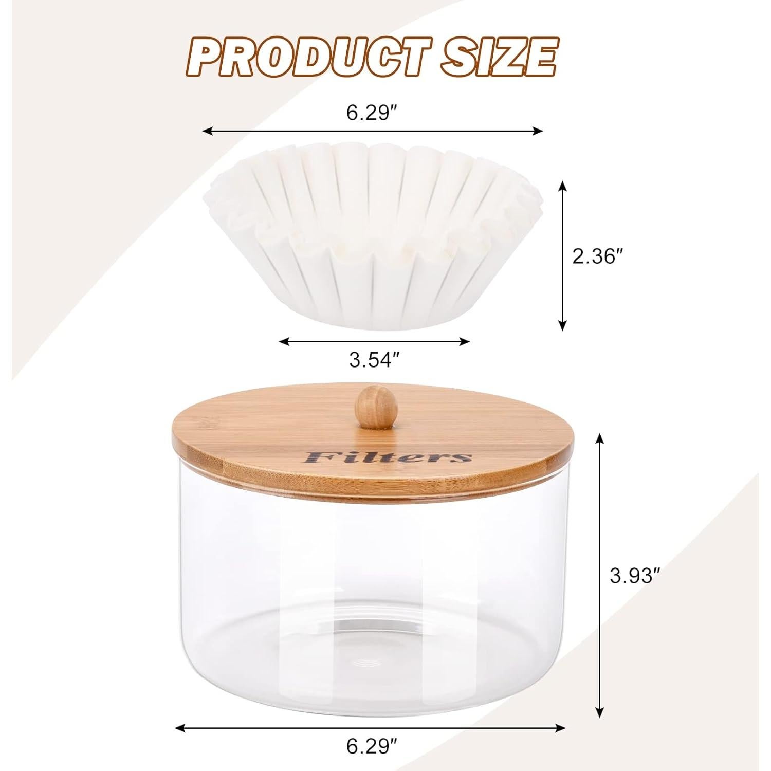 Soporte para Filtros de Café de Vidrio con Tapa - 16 cm