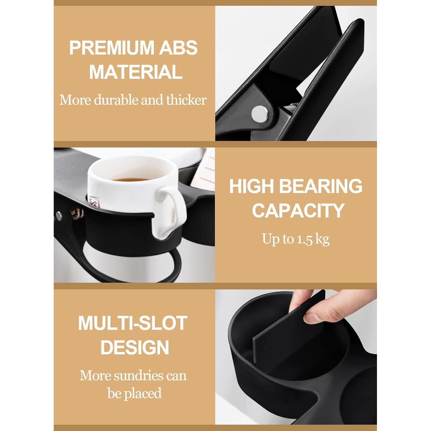 Soporte para Taza Kalolary Negro con Bandeja Almacenamiento