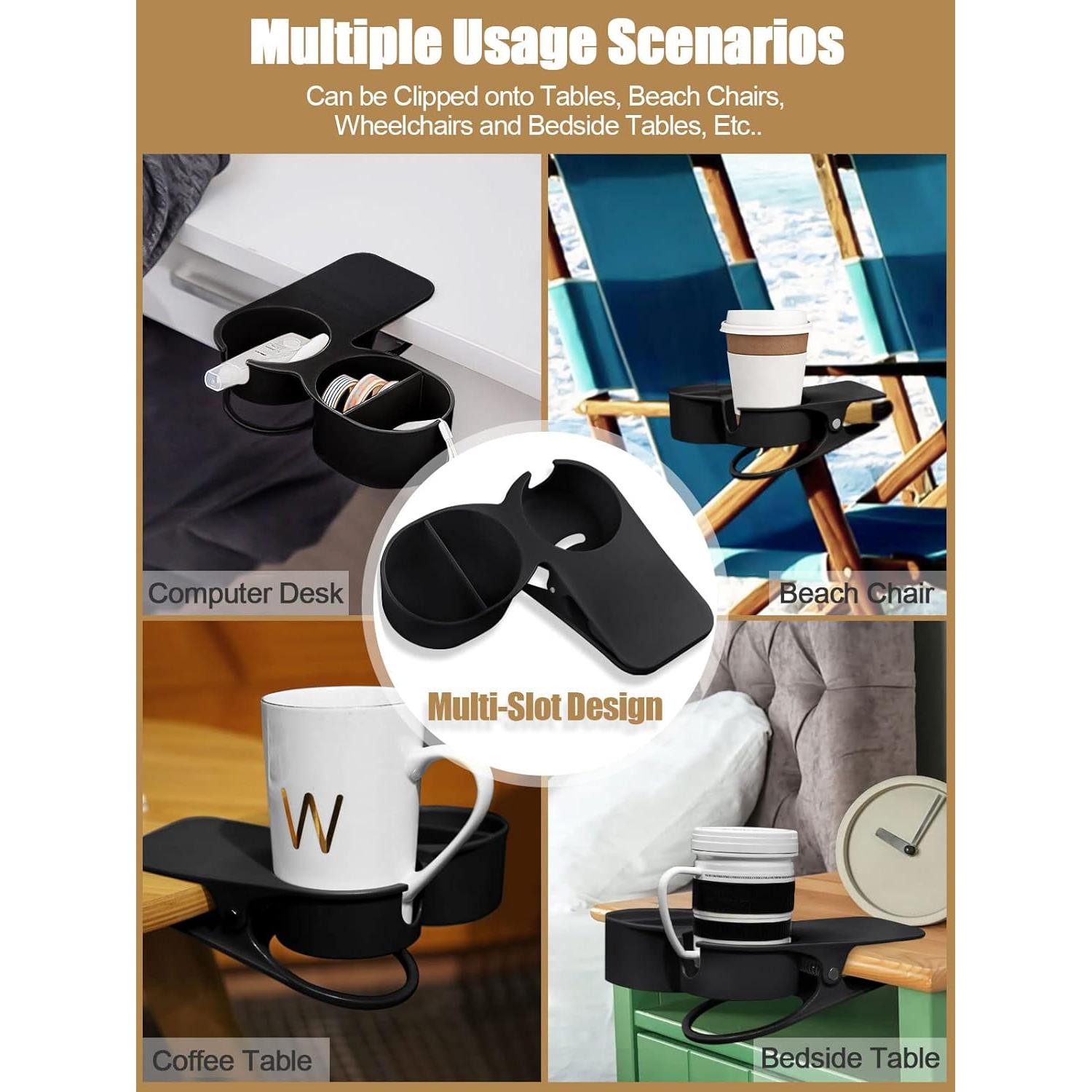 Soporte para Taza Kalolary Negro con Bandeja Almacenamiento