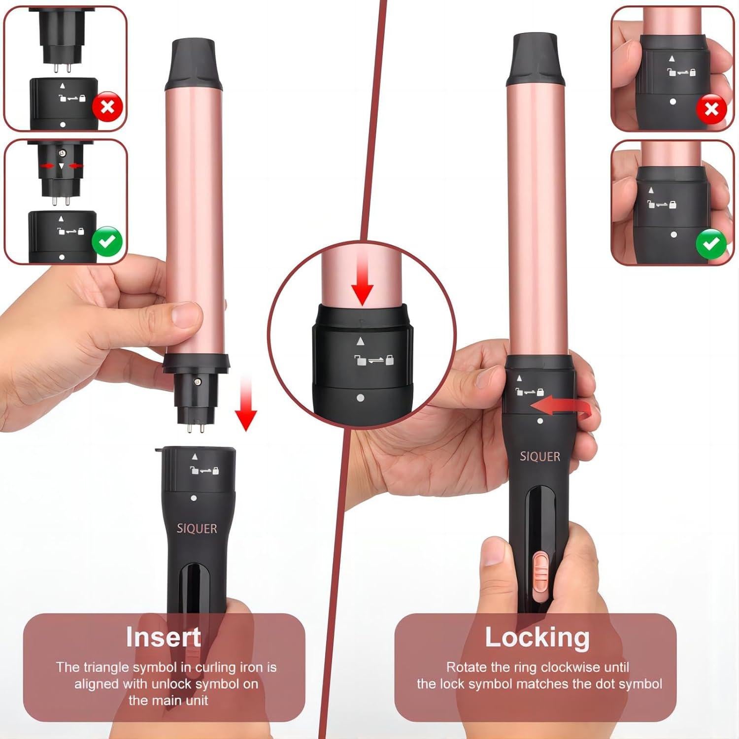 Set de Varita Rizada 3 en 1 SIQUER - Plancha de Cabello Cerámica