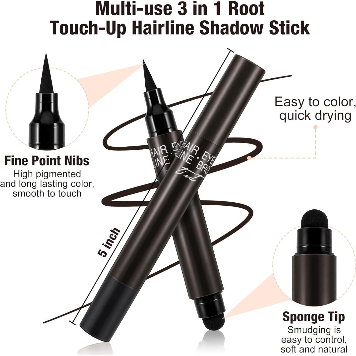 Stick Rellenador para Raíces de Cabello Boobeen - Negro, 2 en 1