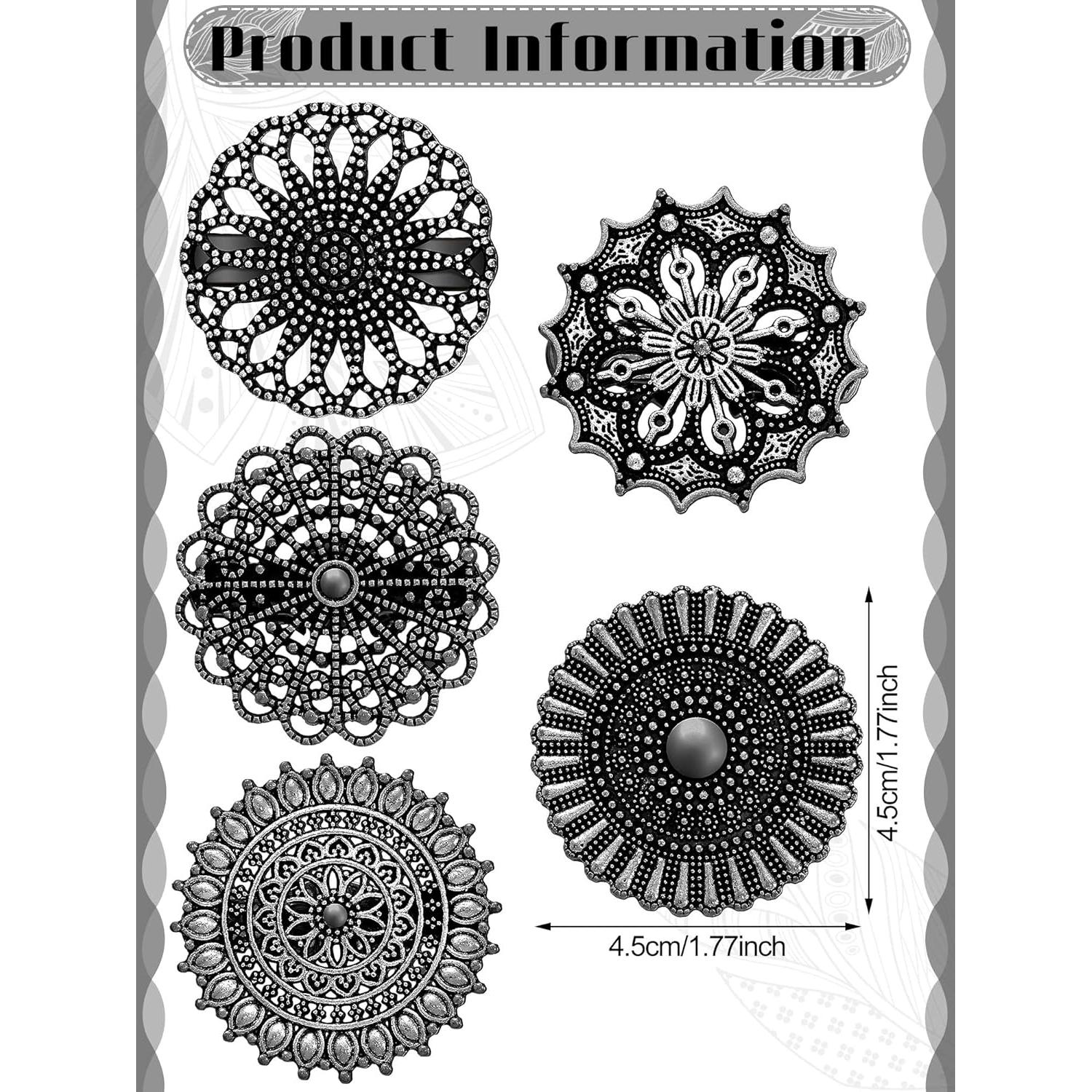 Juego de 5 Clips Retro para Suéteres y Vestidos - Negro