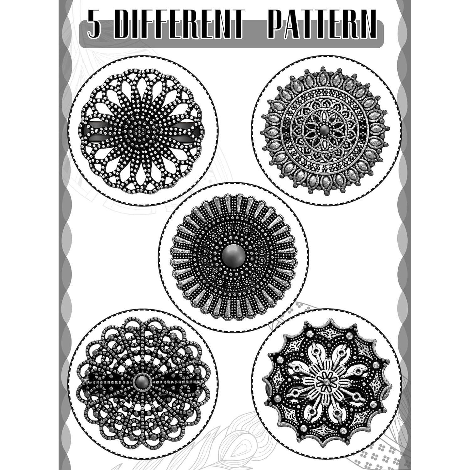 Juego de 5 Clips Retro para Suéteres y Vestidos - Negro