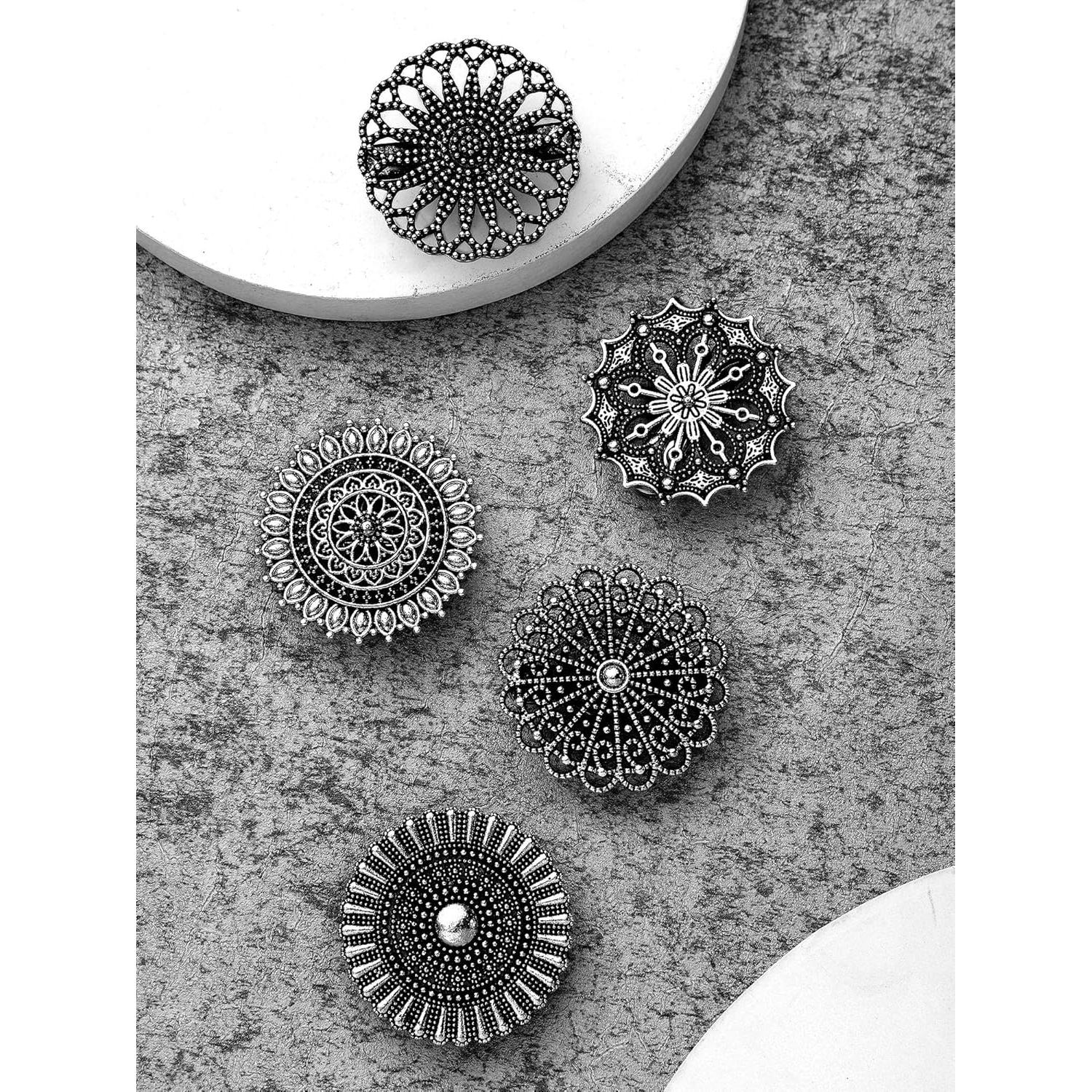 Juego de 5 Clips Retro para Suéteres y Vestidos - Negro