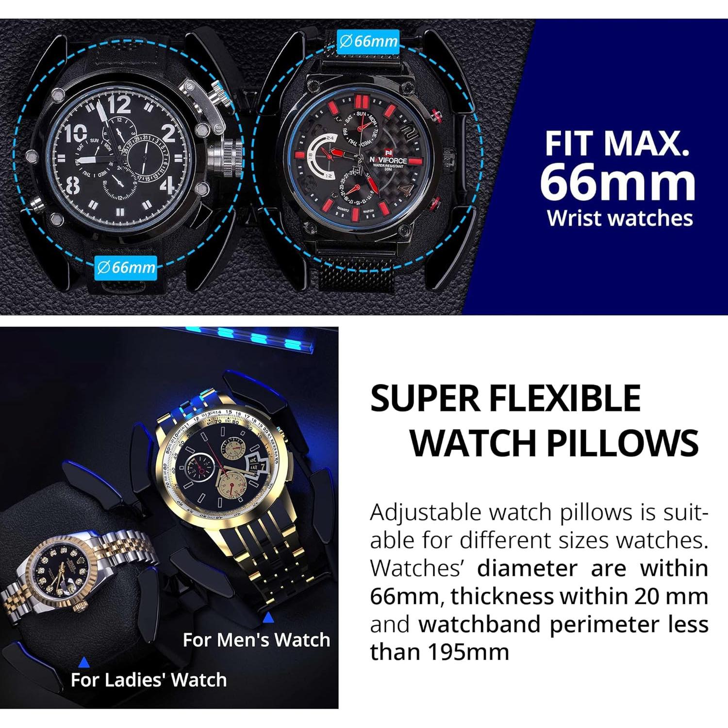 Enrollador de Relojes Automáticos INCLAKE con Luz LED Azul