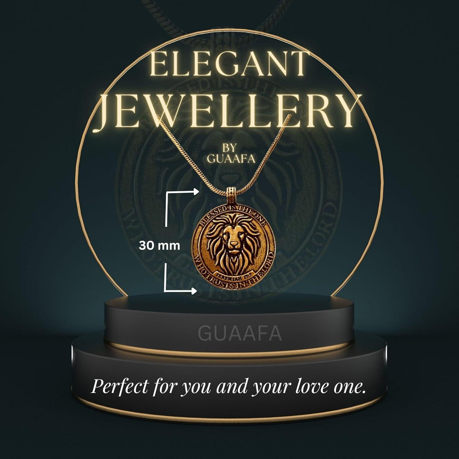 Colgante Religioso de Latón con León y Versículo Bíblico