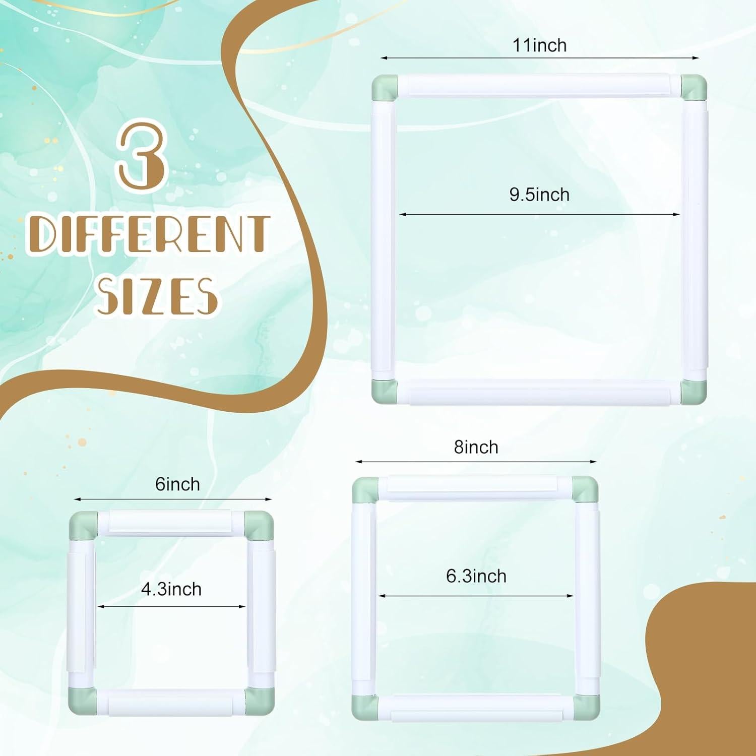 Aros de Bordado Janinka 3 Pcs Rectangulares 15.24-27.94 cm