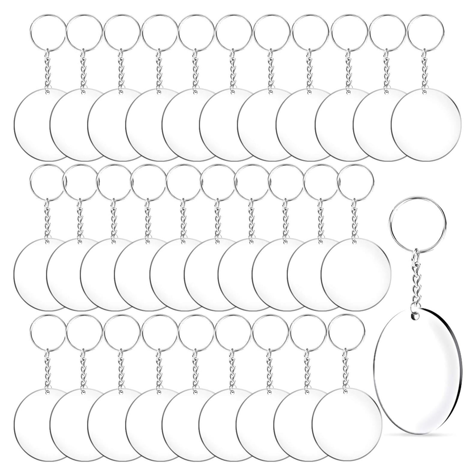 Duufin 108 Piezas Llaveros Acrílicos 5.08 cm Blanco