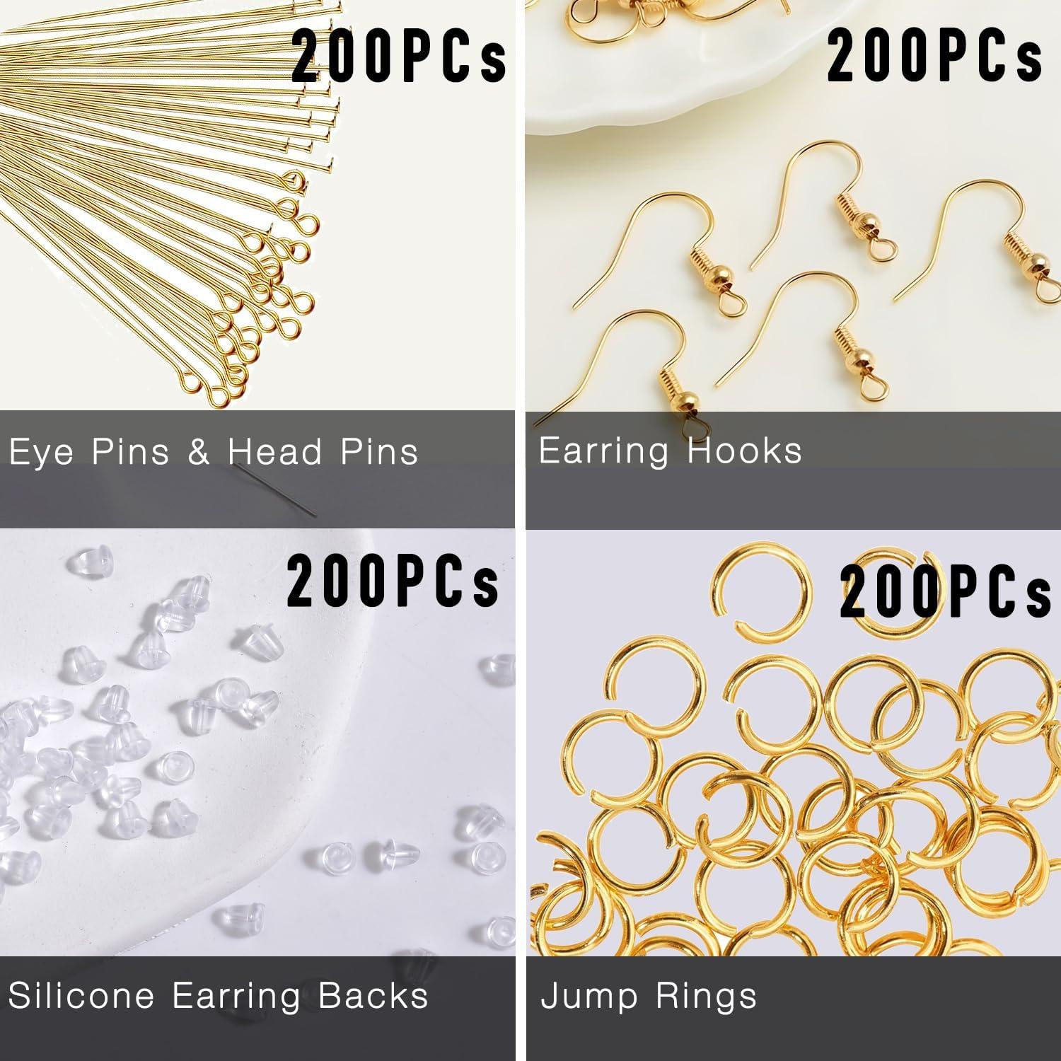 Ganchos Hipoalergénicos para Pendientes Stino 800 Piezas Oro