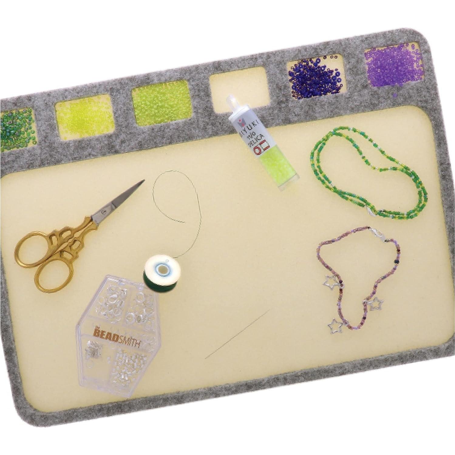 Alfombrilla de Tesoros Beadsmith 20.3x27.9cm Gris con Compartimentos