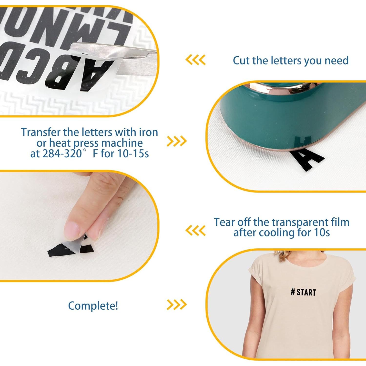 Juego de Letras Termoadhesivas Huimdery 1070 Piezas 2.54 cm Negro