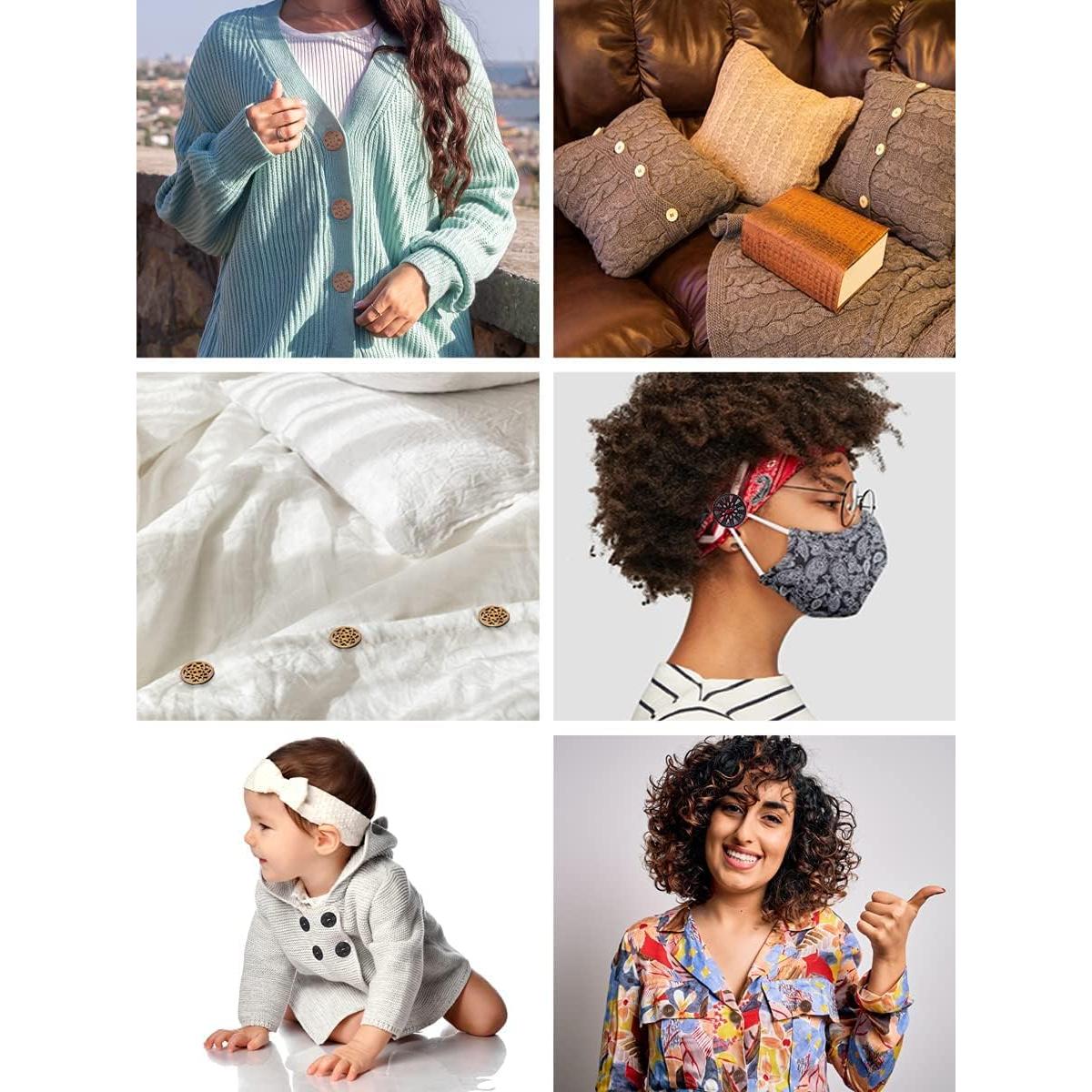 Botones de Madera Mandala Crafts - 100 Piezas 25mm Asortidos