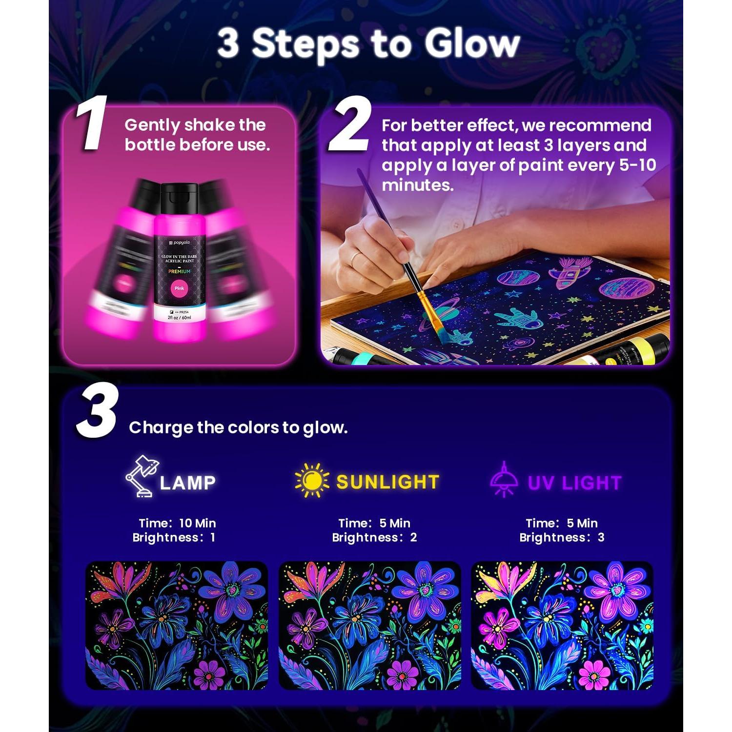 Kit de Pintura Acrílica POPYOLA 40 PCS - 24 Colores Brillantes