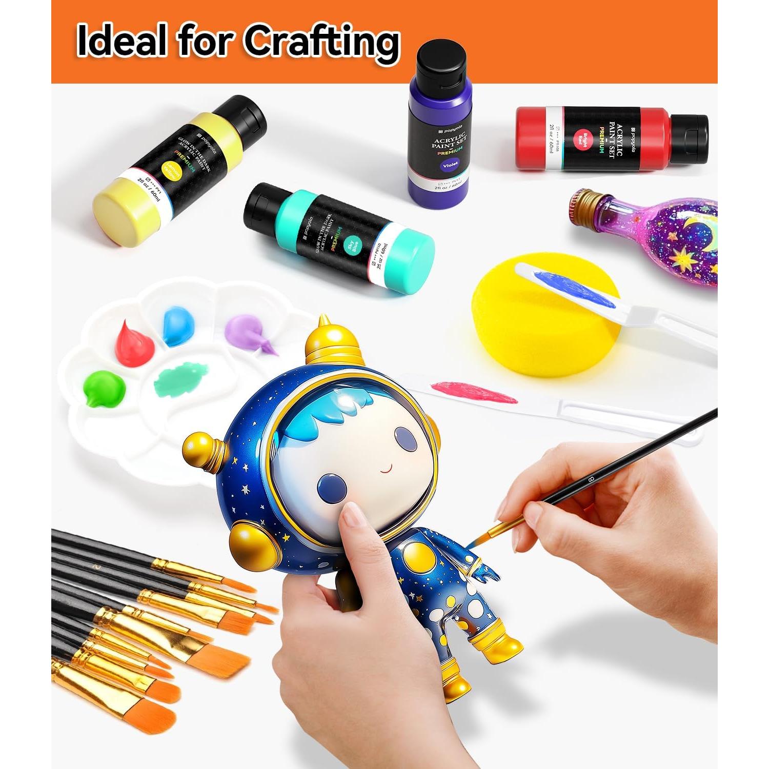 Kit de Pintura Acrílica POPYOLA 40 PCS - 24 Colores Brillantes