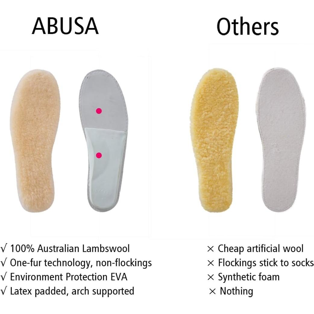 Plantillas de lana de cordero ABUSA para mujeres US 6