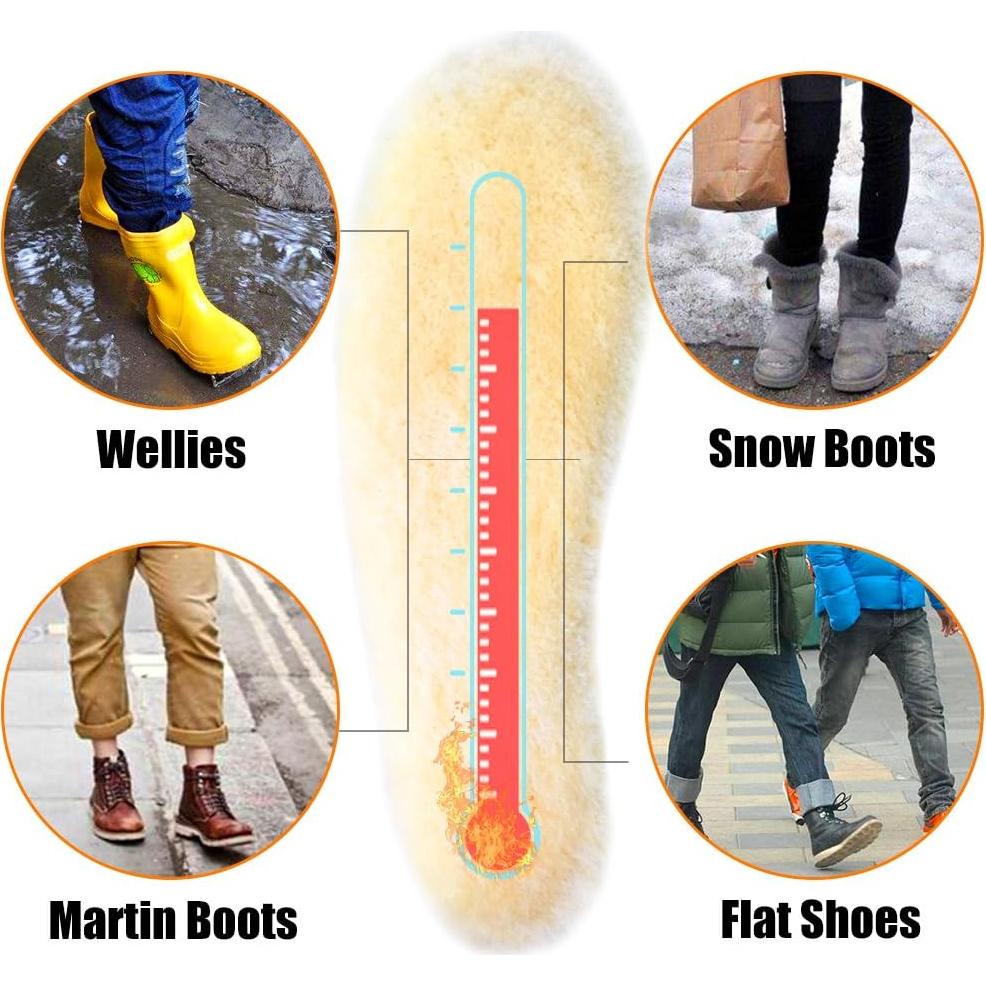 Plantillas de lana de cordero ABUSA para mujeres US 6