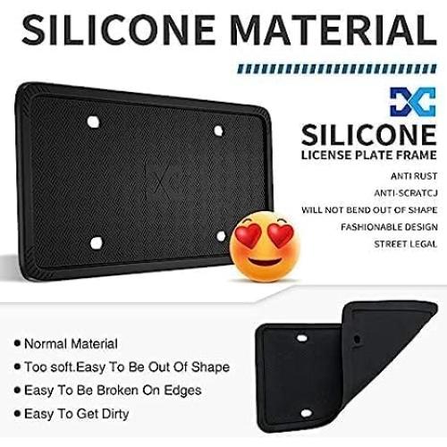 Cubiertas de Placa de Licencia de Silicona XCLPF - Negro