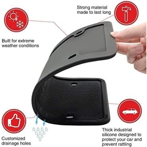 Cubiertas de Placa de Licencia de Silicona XCLPF - Negro