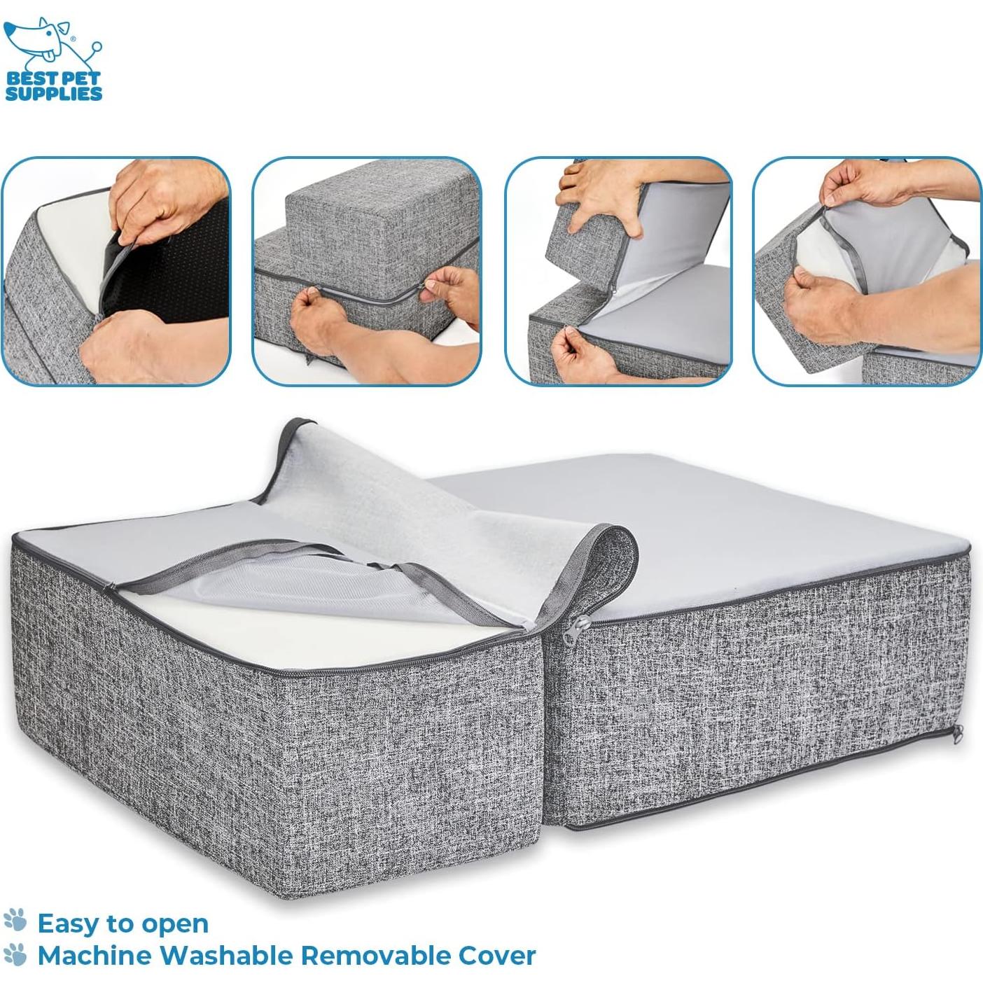 Escalera Plegable para Mascotas Mejores Suministros 2 Pasos 30.48 cm