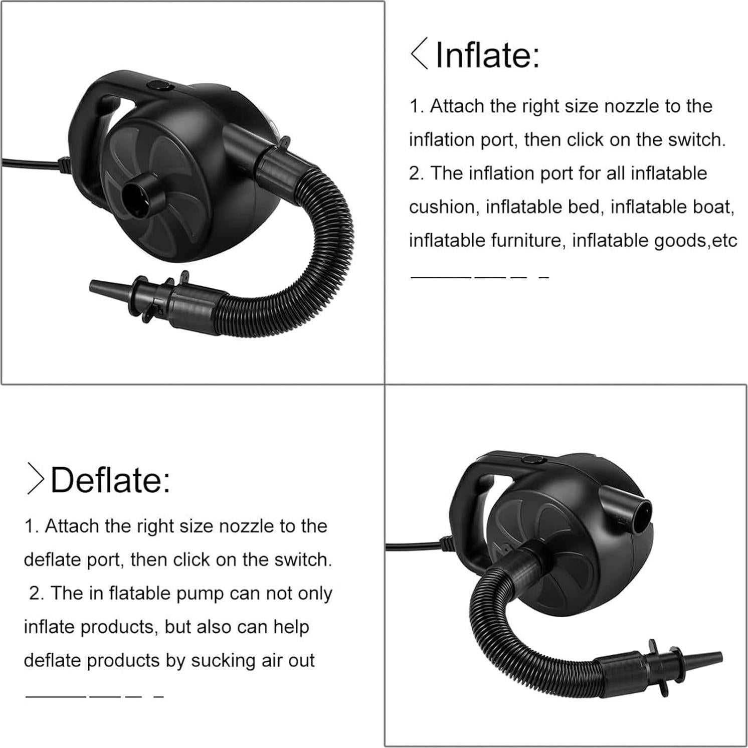 Bomba de Aire Eléctrica KERUITA 300W Inflador Rápido 1.2PSI