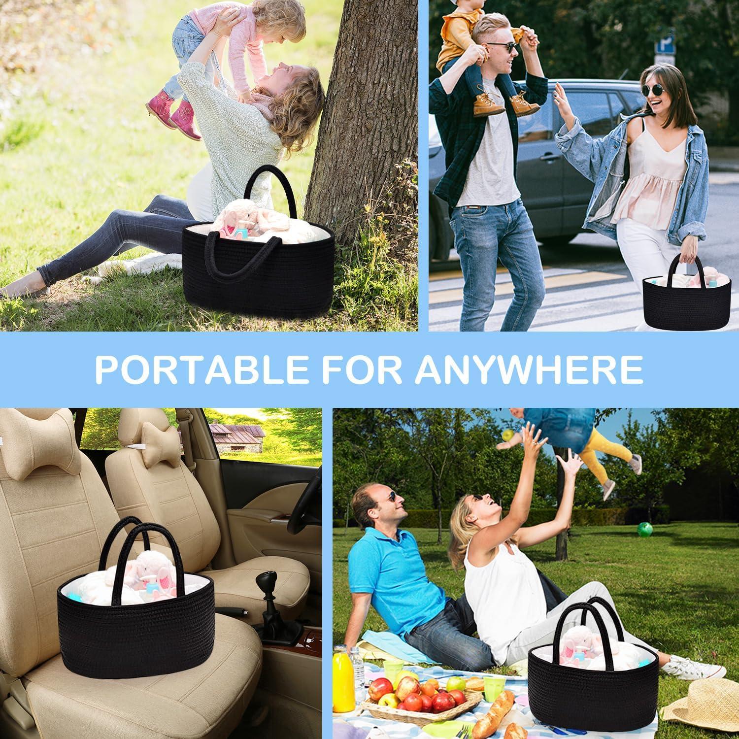 Organizador de Pañales ABenkle Grande Algodón Trenzado 36x22cm