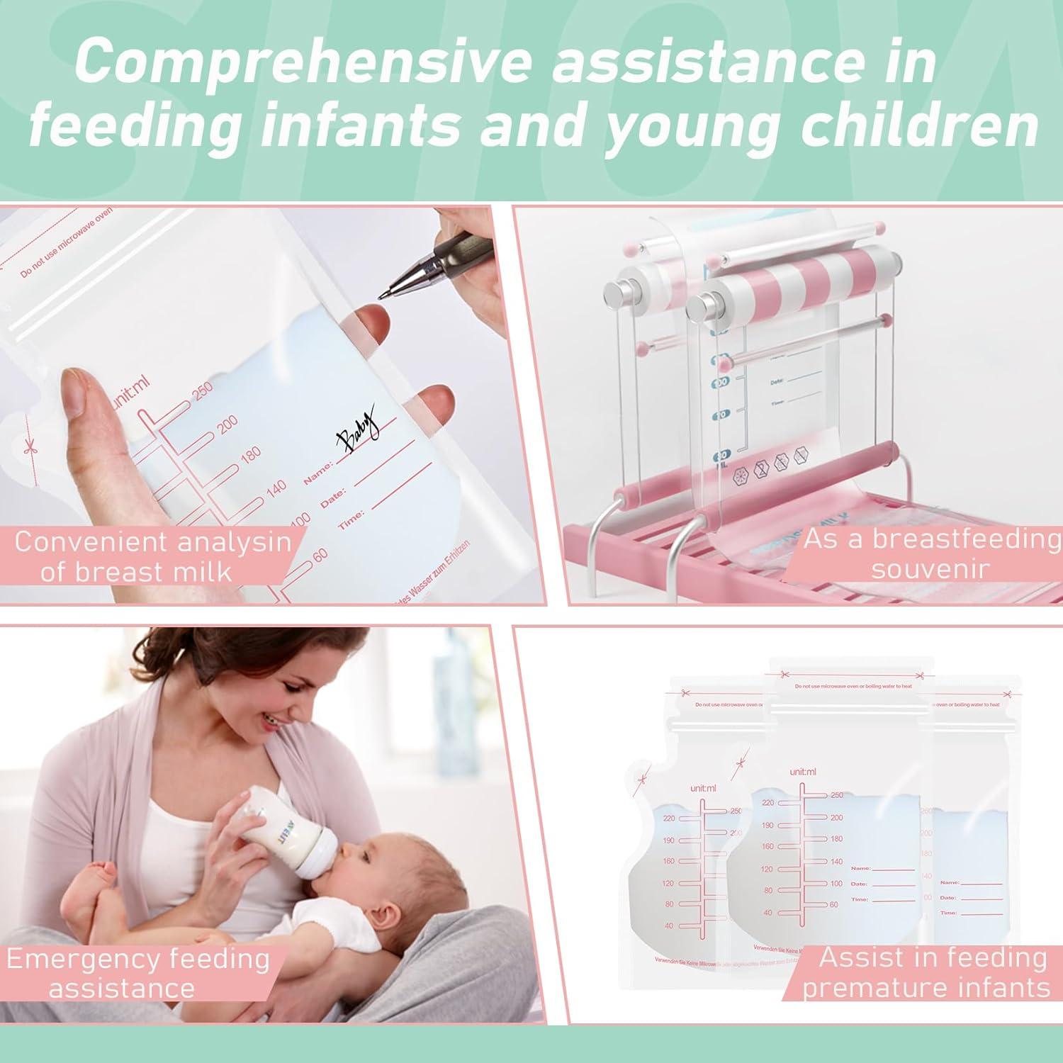 30 Bolsas de Almacenamiento de Leche Materna Rosa - Desechables