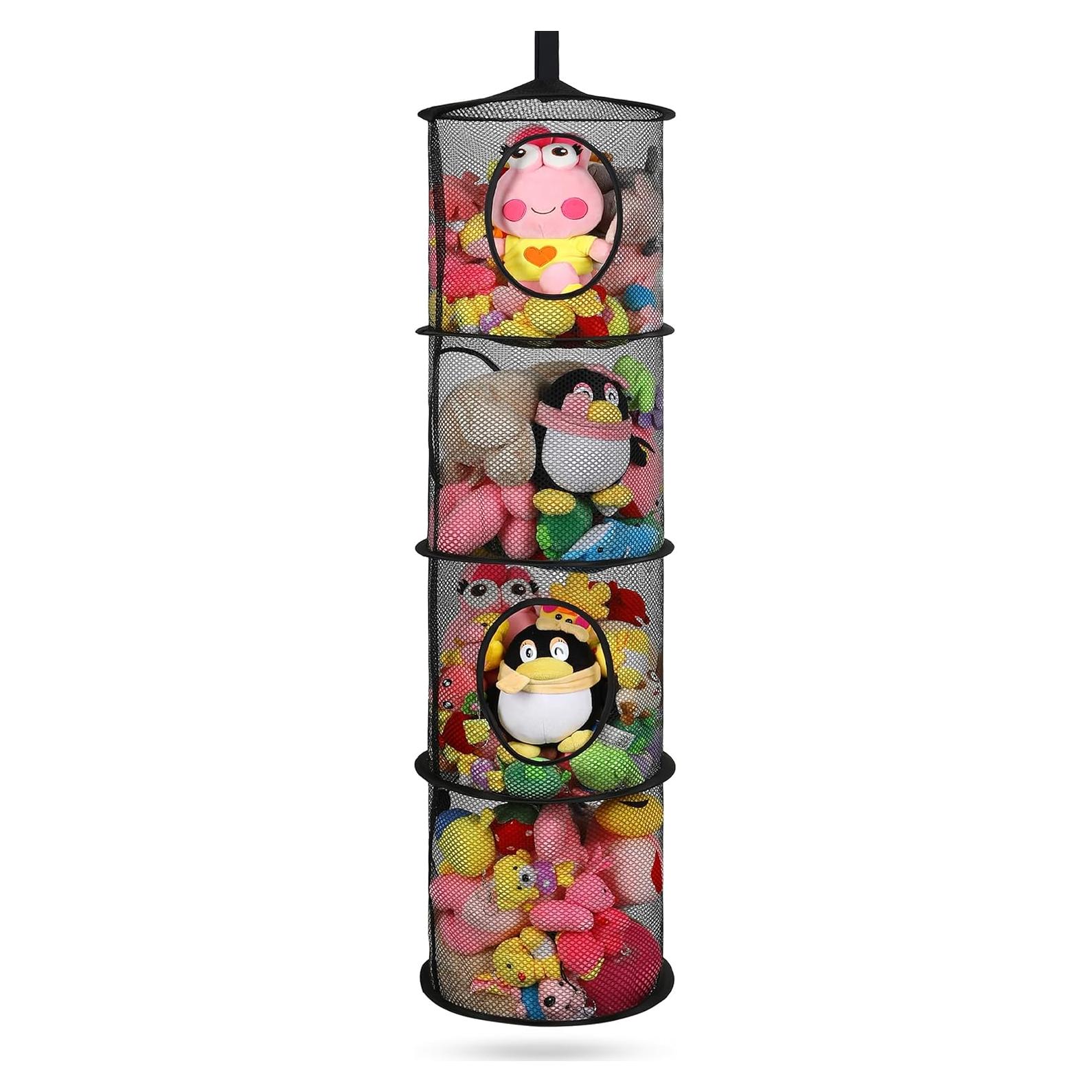 Organizador de Almacenamiento de Peluches Coastal Rose Negro 4 Niveles