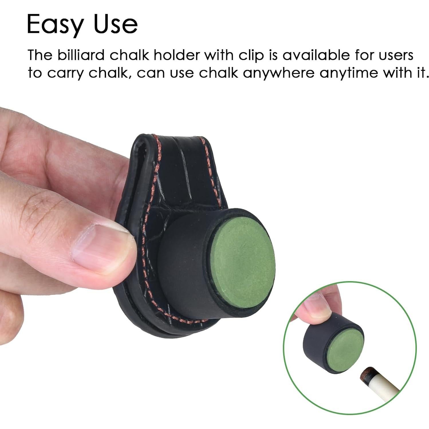 Soporte de Tiza para Billar LAKE OF FIRE - Cuero Magnético