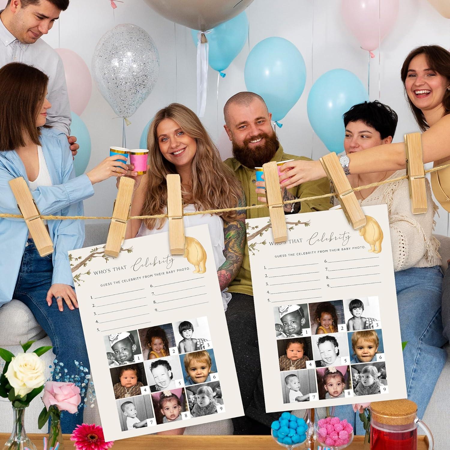 Juego de Baby Shower Winnie Pooh - 30 Tarjetas de Adivinanza