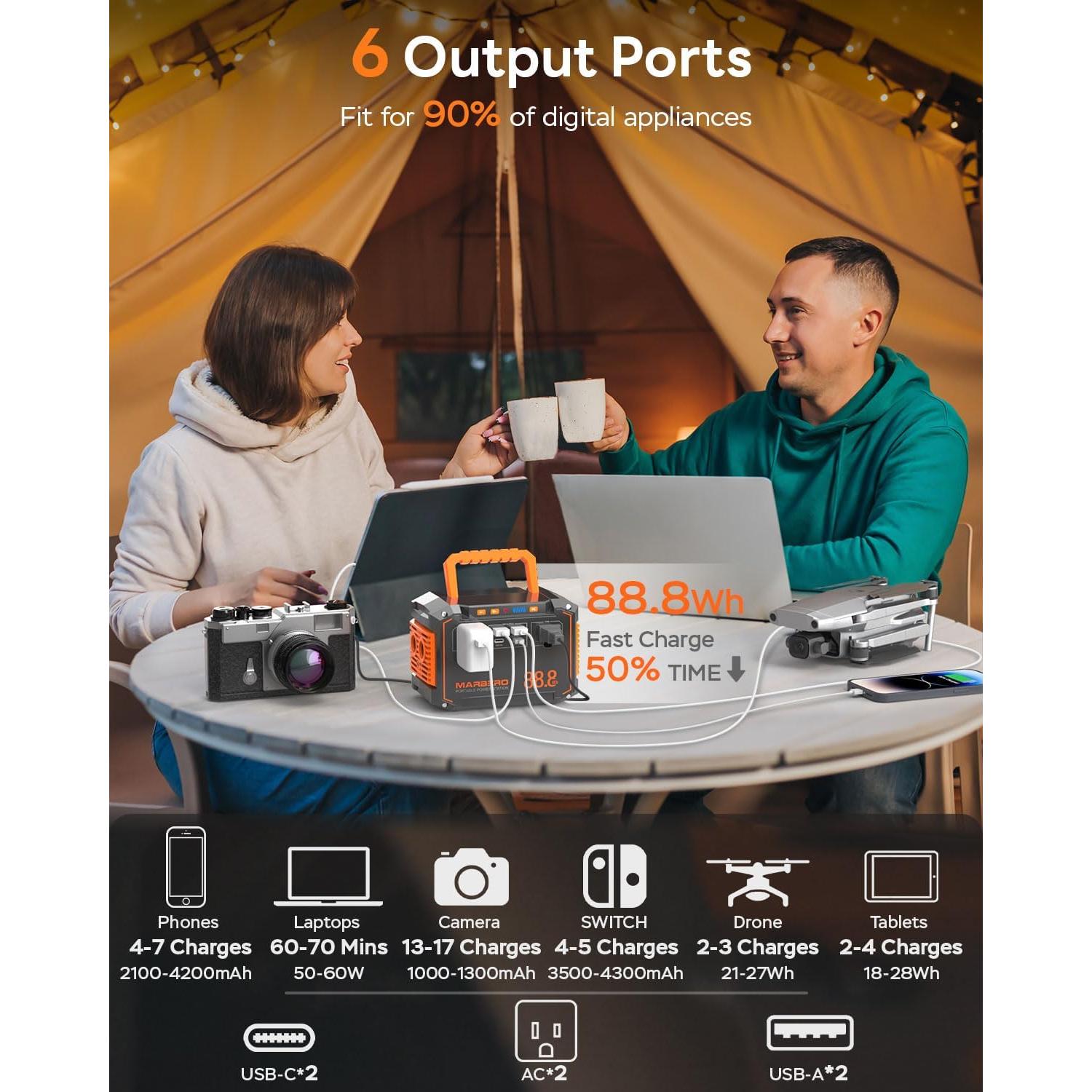 Estación de Energía Portátil MARBERO M138 88.8Wh 150W