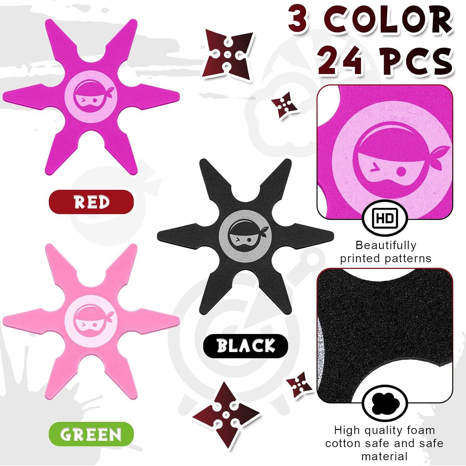 Estrellas de Espuma Ninja Chivao 24 Pcs 10 cm Colores Variados