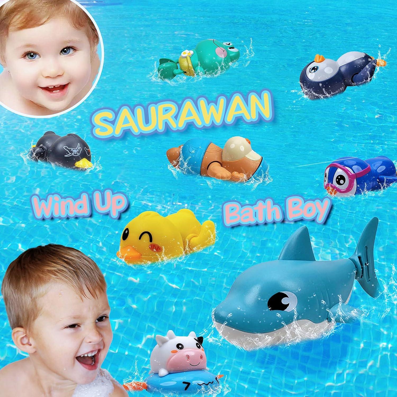 Blue Cute Cow Wind Up Toys, Realistic Image Toddler Floating Pool Toys 1-3 2-4 3-5, Bath Clockwork for Babies 0-6 6-12 Months, Birthday, Christmas and Easter Party Favors