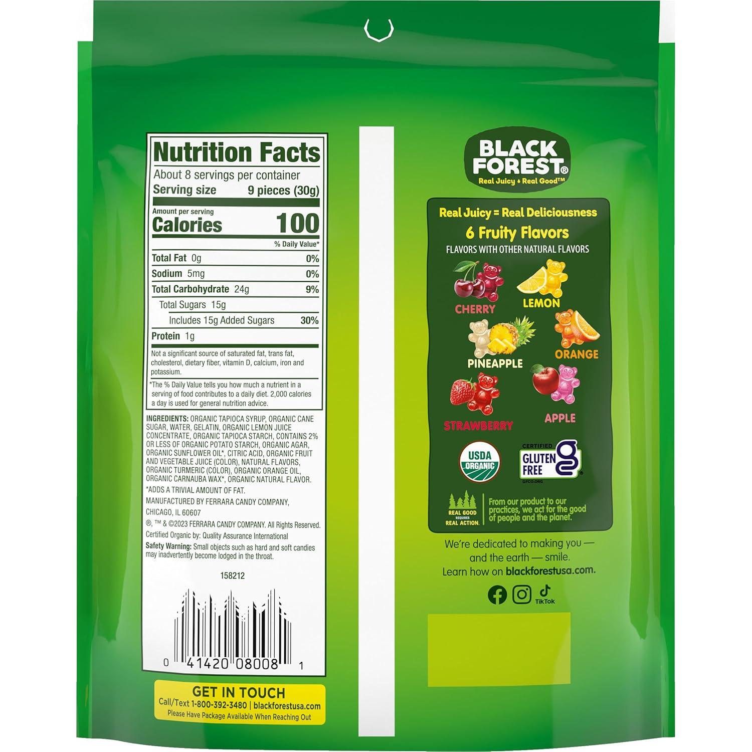 Ositos de Goma Orgánicos Black Forest - Paquete de 6 x 226g