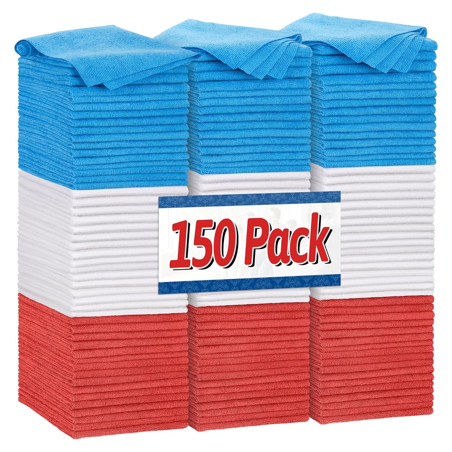 Toallas de Microfibra FIXSMITH, Paquete de 150, 29.2x29.2cm